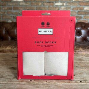 Hunter Unisex Tall Boot Socks in Cream Size XL Women 11+ Men (10-13)
